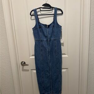 Blue Denim Sleeveless Dress